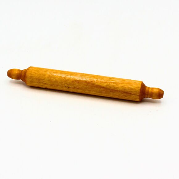 Vintage 1960s Small Wooden Rolling Pin – 5” Doll or Child Size Rustic Farmhouse - Picture 3 of 4